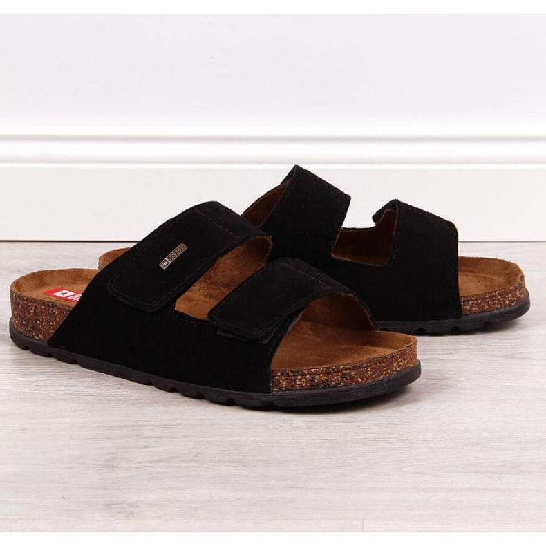 Sandali in pelle con velcro Big Star M JJ176001 nero 1