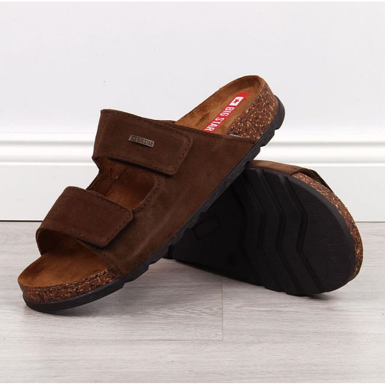 Velcro in pelle Big Star M JJ176002 marrone 2