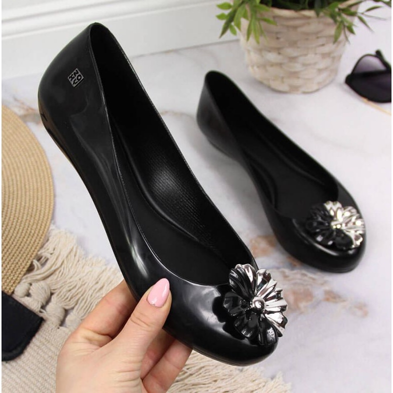 Ballerine Meliski con fiore Zaxy W INT1712 nere nero 1