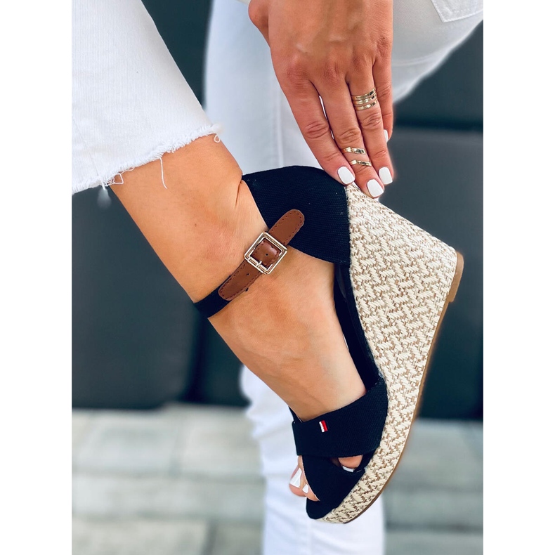 Sandali con zeppa Lamis Black nero 1