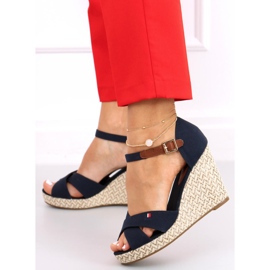 Sandali con zeppa Lamis Blue blu navy 2