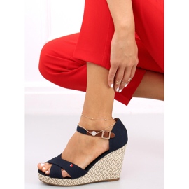 Sandali con zeppa Lamis Blue blu navy 1
