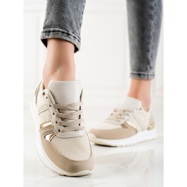 Sweet Shoes Sneakers comode classiche beige d'oro 2