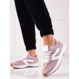 TRENDI Scarpe sportive classiche viola rosa 1