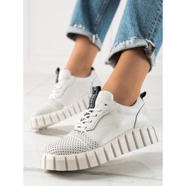 ARTIKER Scarpe di pelle bianche di moda bianca 1