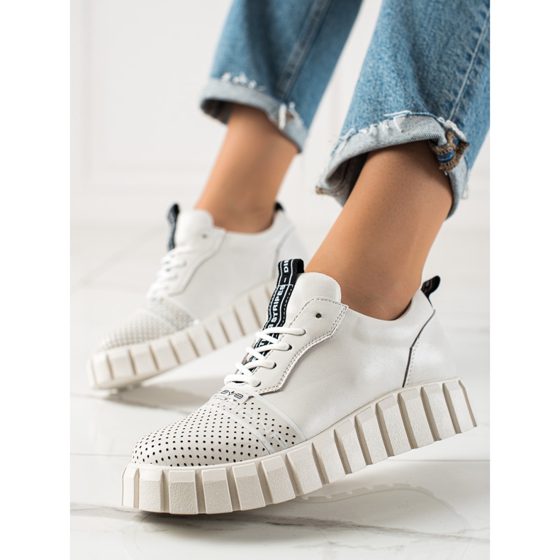 ARTIKER Scarpe di pelle bianche di moda bianco 1