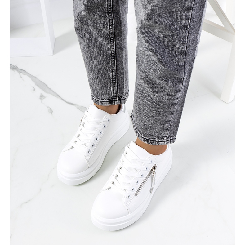 Sneakers da donna Tamis bianche e argento bianca d'argento 1