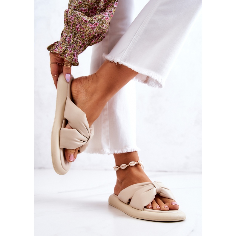 S.Barski Pantofole in pelle alla moda da donna Beige Savirra 2