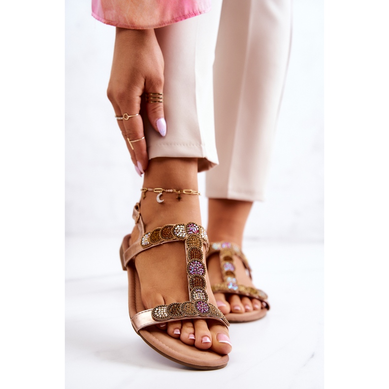 S.Barski Sandali Da Donna Con Strass Rose Gold Julies d'oro 1