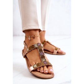 S.Barski Sandali Da Donna Con Strass Rose Gold Julies d'oro 2