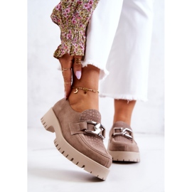 PL5 Mocassini alla moda in pelle scamosciata Scarpe Rayhan beige scuro 1