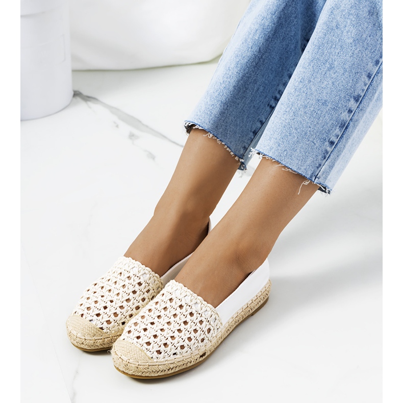 Espadrillas Kiomi Ecru intrecciate bianca 1