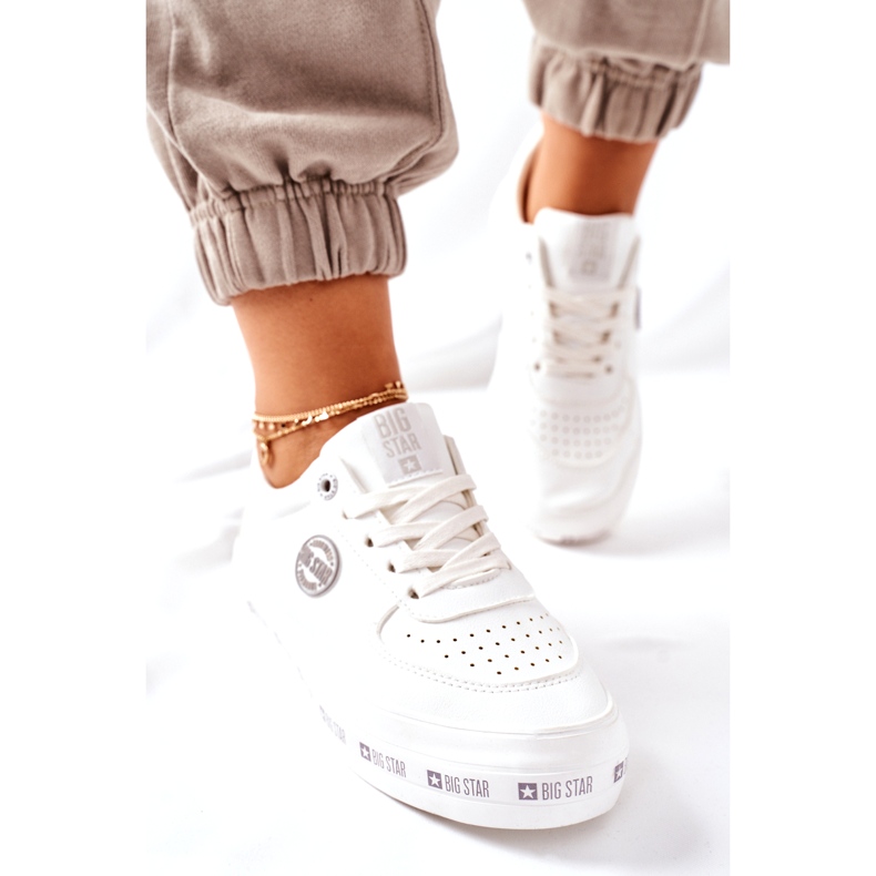 Sneakers in pelle sulla piattaforma Big Star II274075 Bianco 3