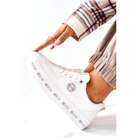 Sneakers in pelle sulla piattaforma Big Star II274075 Bianco bianca 4