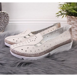 Scarpe con zeppa in pelle beige T.Sokolski W SCA156 2