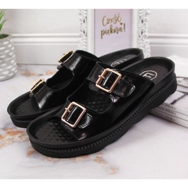 Ciabatte in pelle con fibbie Filippo W PAW346A nere nero 2