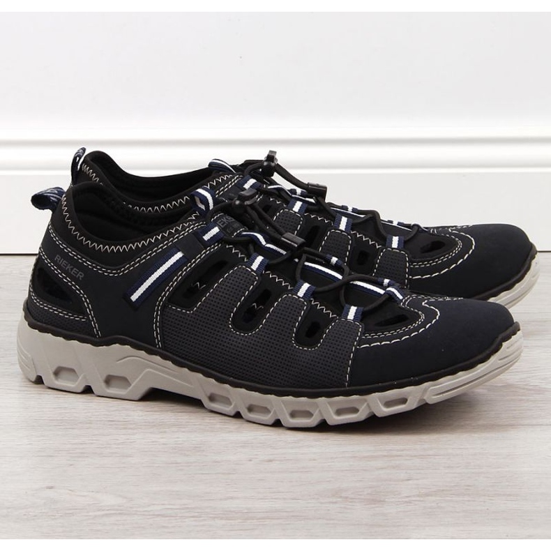 Scarpe in pelle Rieker M RKR510 blu navy 1