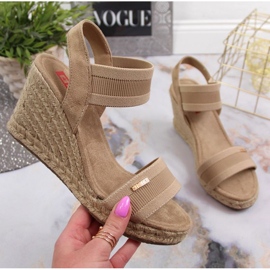 Sandali con zeppa Big Star W JJ274978 beige 1