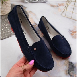 Mocassini in pelle scamosciata Filippo W PAW201D blu navy 1