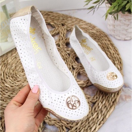 Rieker W RKR516 ballerine traforate bianche bianco d'oro 1