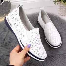 Scarpe traforate in pelle Slip on T.Sokolski W SCA155 bianco 1