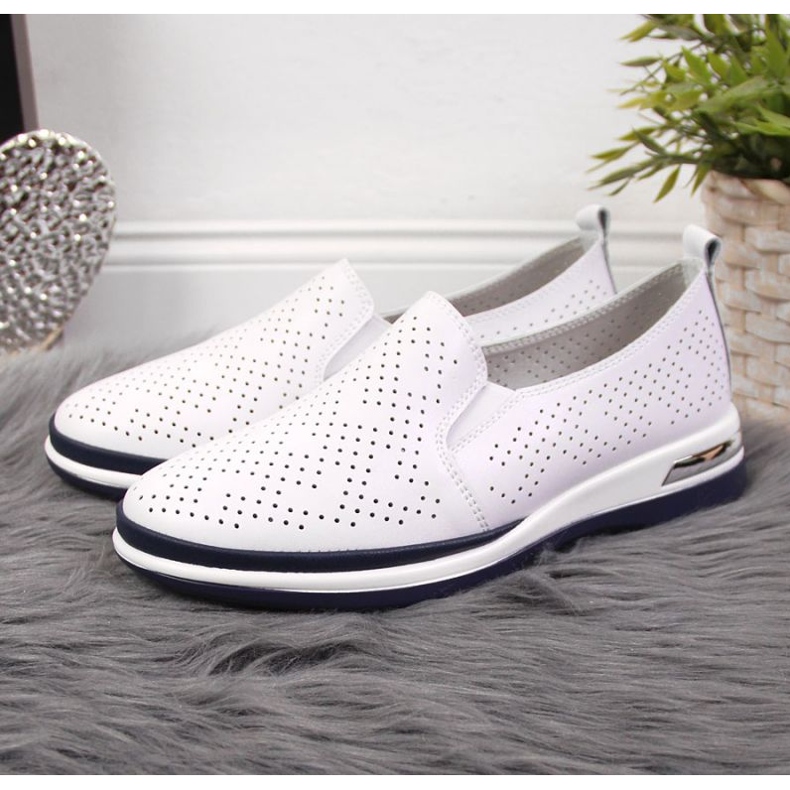 Scarpe traforate in pelle Slip on T.Sokolski W SCA155 bianco 2