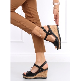 Sandali con zeppa Nancy Black nero 1