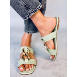 Ciabatte con catena Saud Green verde 1