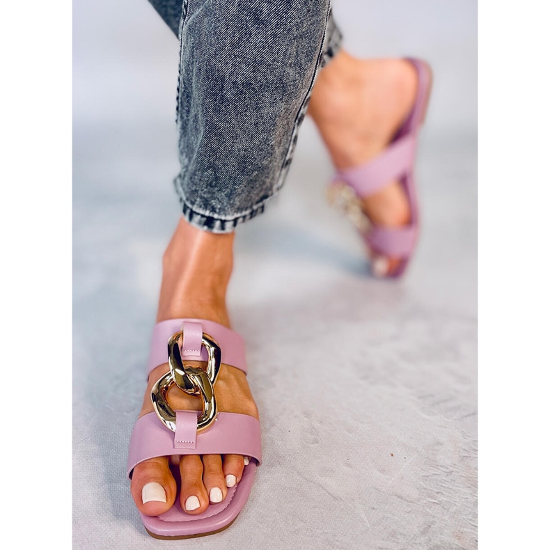 Ciabatte con catena Saud Purple rosa 1