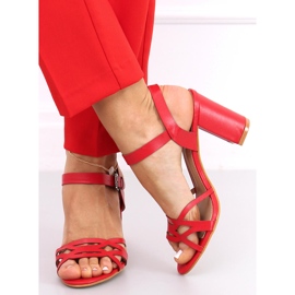 Rania Sandali rossi con tacco alto rosso 2