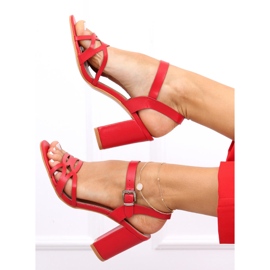 Rania Sandali rossi con tacco alto rosso 1