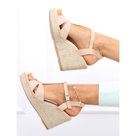 Sandali espadrillas sulla zeppa Basam Beige 1