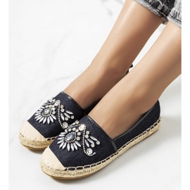 Espadrillas nere con zirconi cubici nero 1