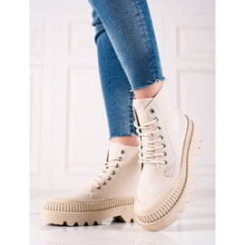 Melisa Sneakers alla moda sulla piattaforma beige 1