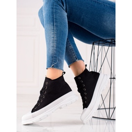 Forever Folie Sneakers nere sulla piattaforma nero 1