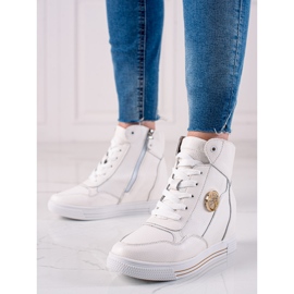 Filippo Sneakers con zeppa in pelle bianca 1