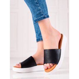 Encor Ciabatte nere sulla piattaforma nero 1