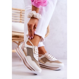 S.Barski Scarpe Sportive da Donna Sneakers Bianche e Oro Bourne bianco d'oro 2