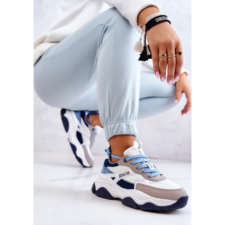 Sneakers da donna Scarpe sportive Big Star JJ274580 Bianco-Blu blu navy 1