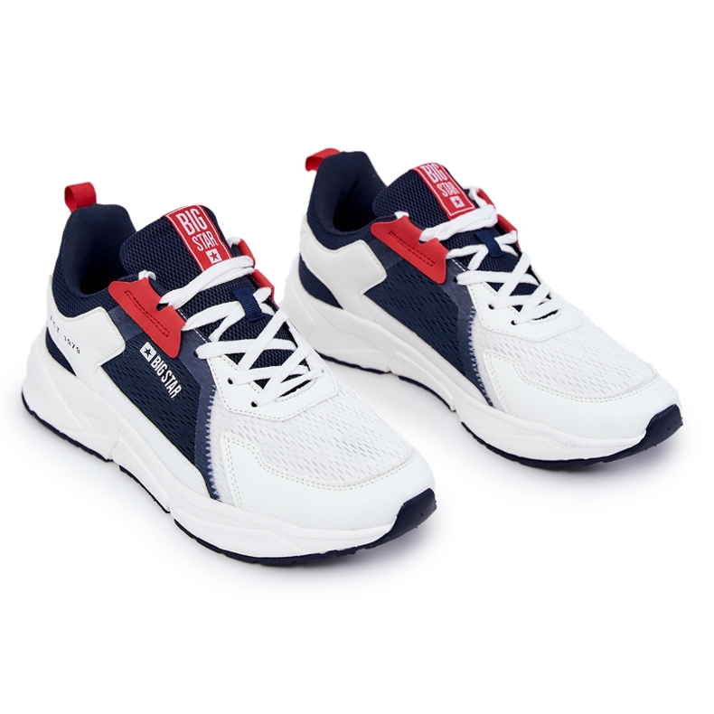 Scarpe sportive da uomo Sneakers Big Star JJ174399 Bianche e Blu Navy bianco 1