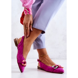 Lewski Shoes Ballerine Scamosciate Con Catena Scarpe Lewski 3125 Fucsia rosa 2