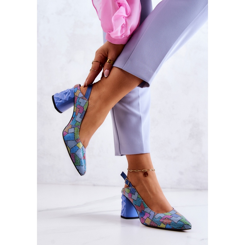 Décolleté In Pelle Su Un Bar Maciejka 05427-06 Multicolor blu 2