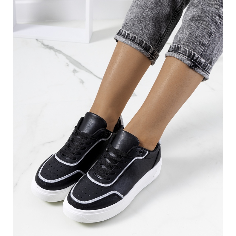 Sneakers Dounya da donna nere nero argento 1