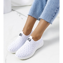 Sneakers bianche con zirconi Maasje bianca 1