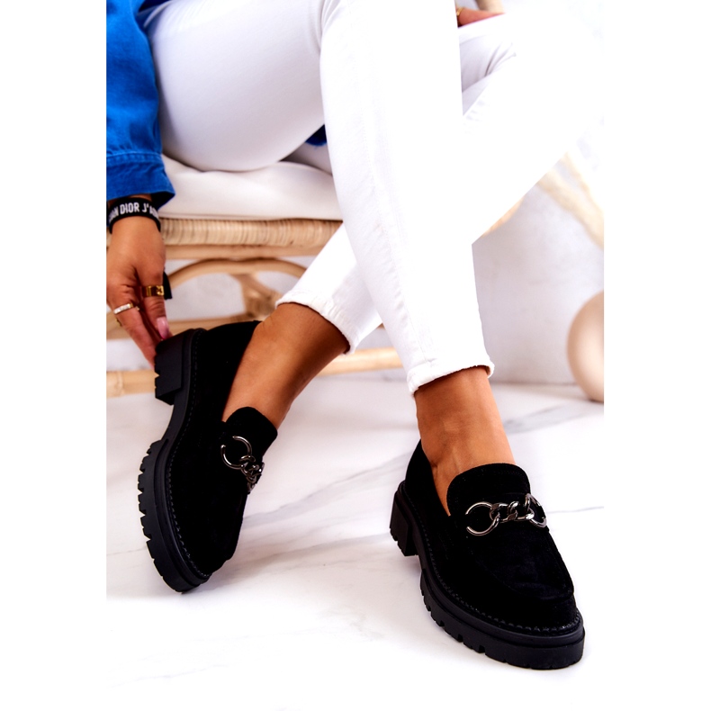 Mocassini da donna in camoscio La.Fi Black Willows nero 3