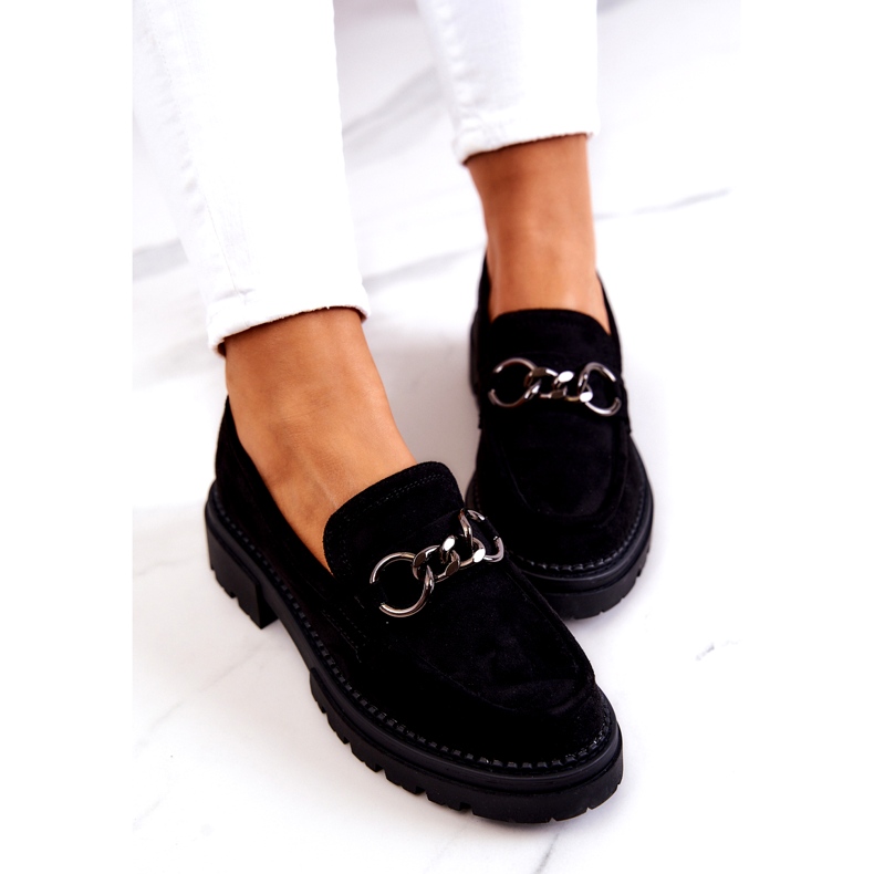 Mocassini da donna in camoscio La.Fi Black Willows nero 4
