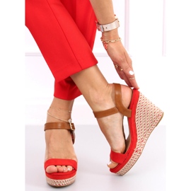 Sandali con zeppa Zahia Red rosso 1
