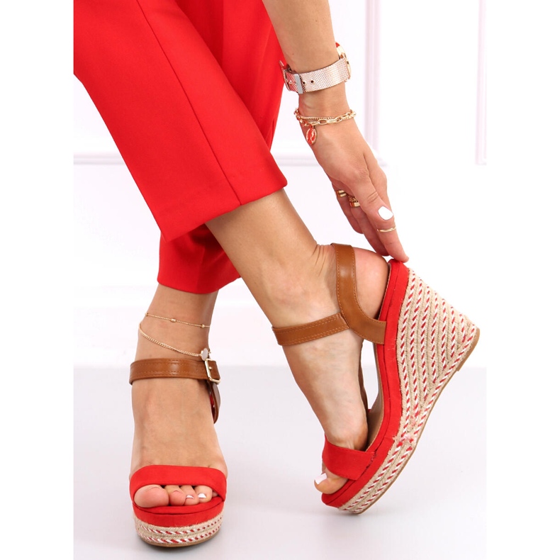 Sandali con zeppa Zahia Red rosso 1