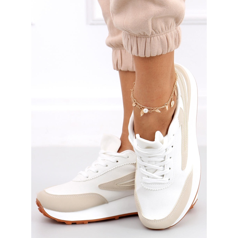 Scarpe sportive da donna Naila Beige bianco 1