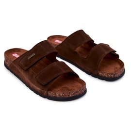 Pantofole Da Uomo Con Velcro Big Star JJ176002 Marrone 1